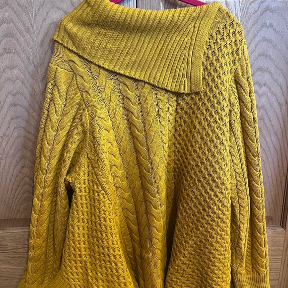 OSO Casuals Mustard Yellow Cable Knit Sweater - Picture 3 of 4